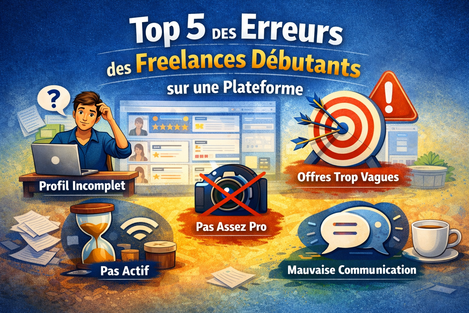 Top 5 des erreurs que font les freelances débutants sur une plateforme